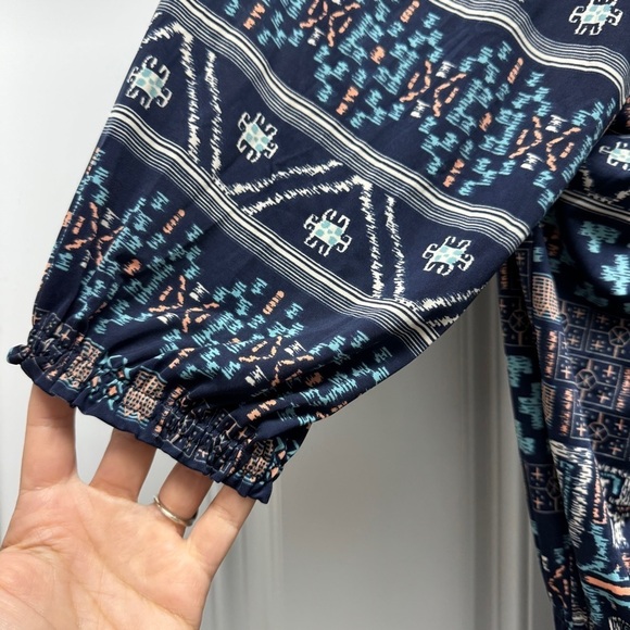 MISA Revolve Poppy Navy Aztec Off the Shoulder Dress - Picture 9 of 13